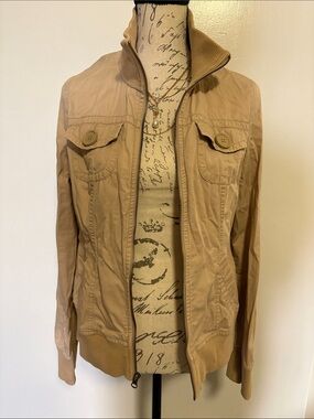 Rubbish *Beige Women's Zip-Front Lightweight Jacket